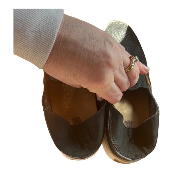 OLUKAI pehuea palm print black mesh slip in shoe womens 9 - Picture 4 of 9